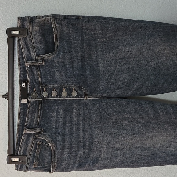 KUT FROM KLOTH Reese High Rise Ankle Straight Leg Rare Button Fly Jeans sz 16 - Picture 3 of 16